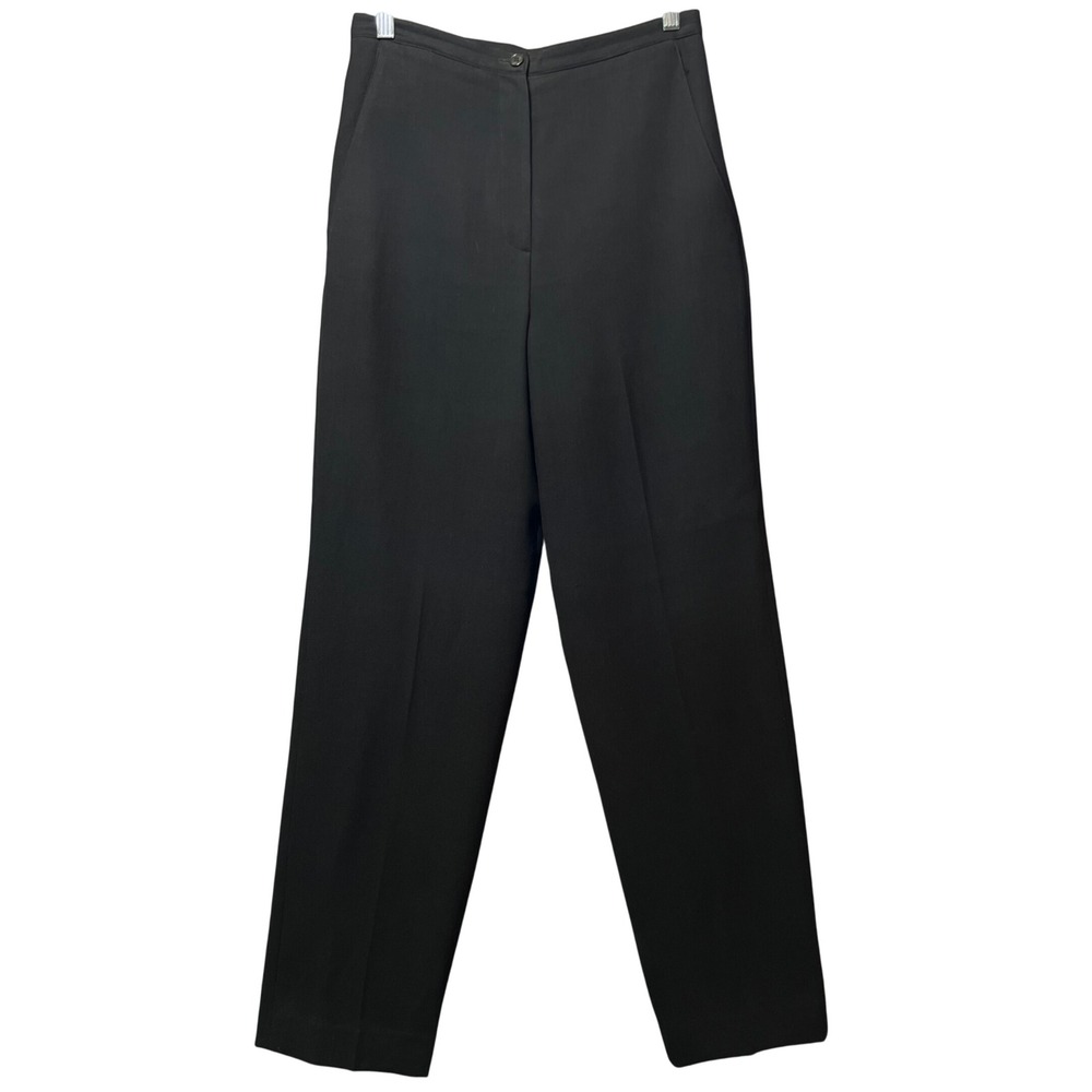 Larry Levine Black Lined Dress Pants Women's 6 High Waist Straight‎ Leg Career